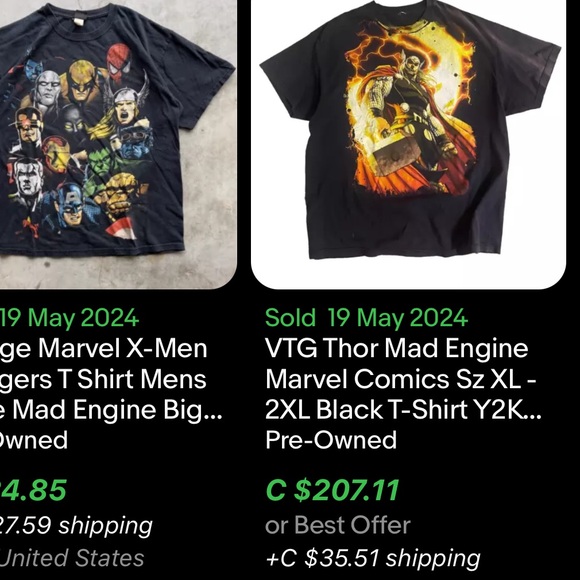 Vintage Thor T-Shirt / L / AOP / Marvel Mad Engine - Picture 8 of 8